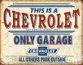 Chevy Only Garage metalen wandbord