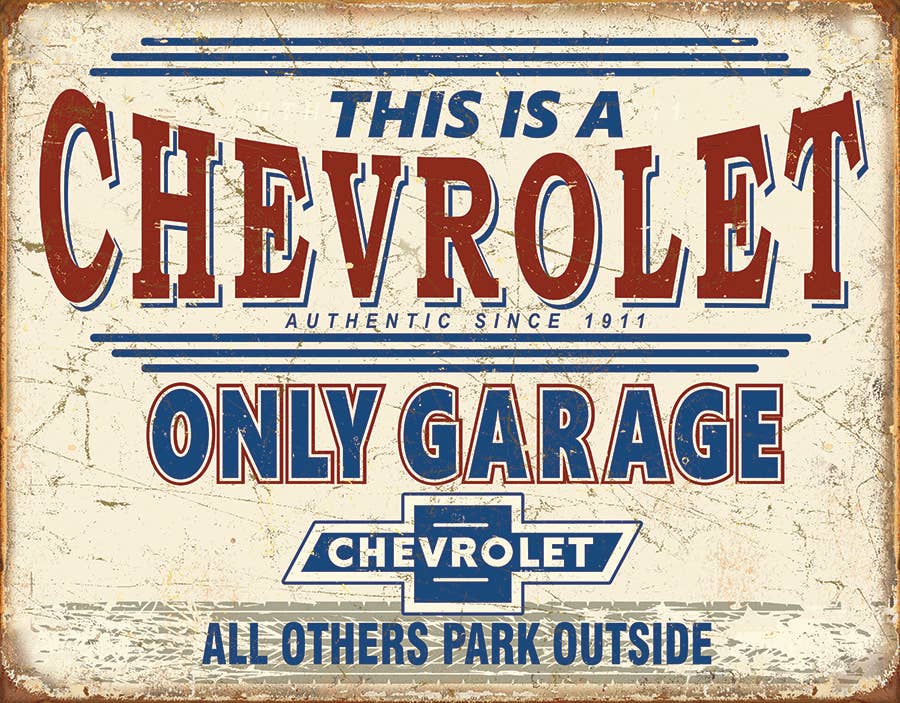 Chevy Only Garage metalen wandbord