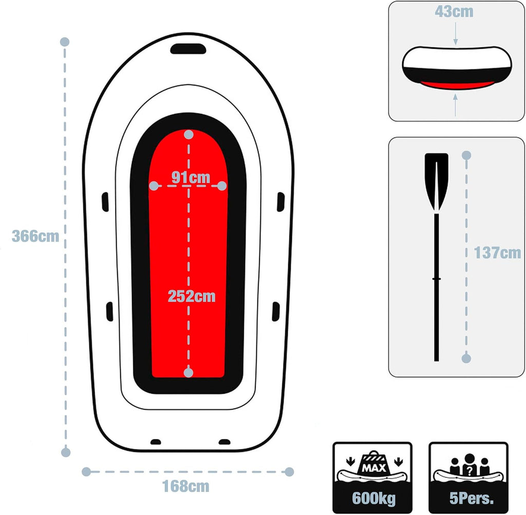 Intex 66325NP Excursion 5 Boat Set, 366x168x43cm
