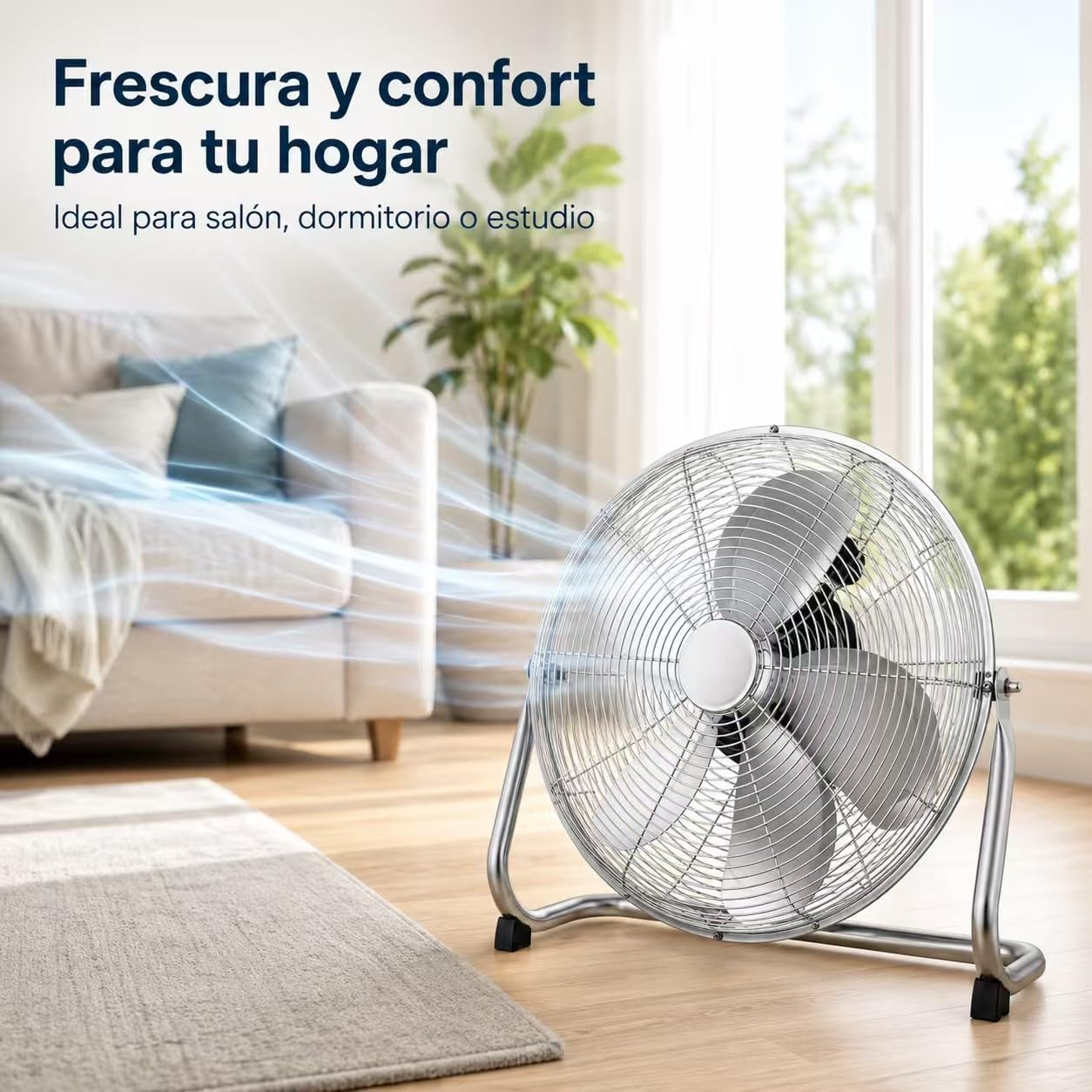 Tafelventilator van metaal, zilver, 130 W