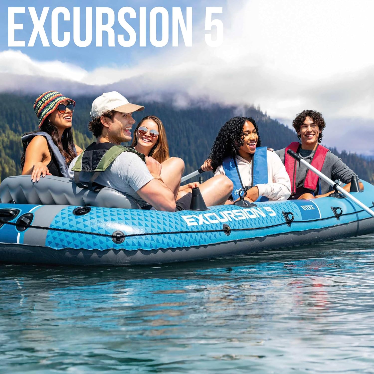 Intex 66325NP Excursion 5 Boat Set, 366x168x43cm