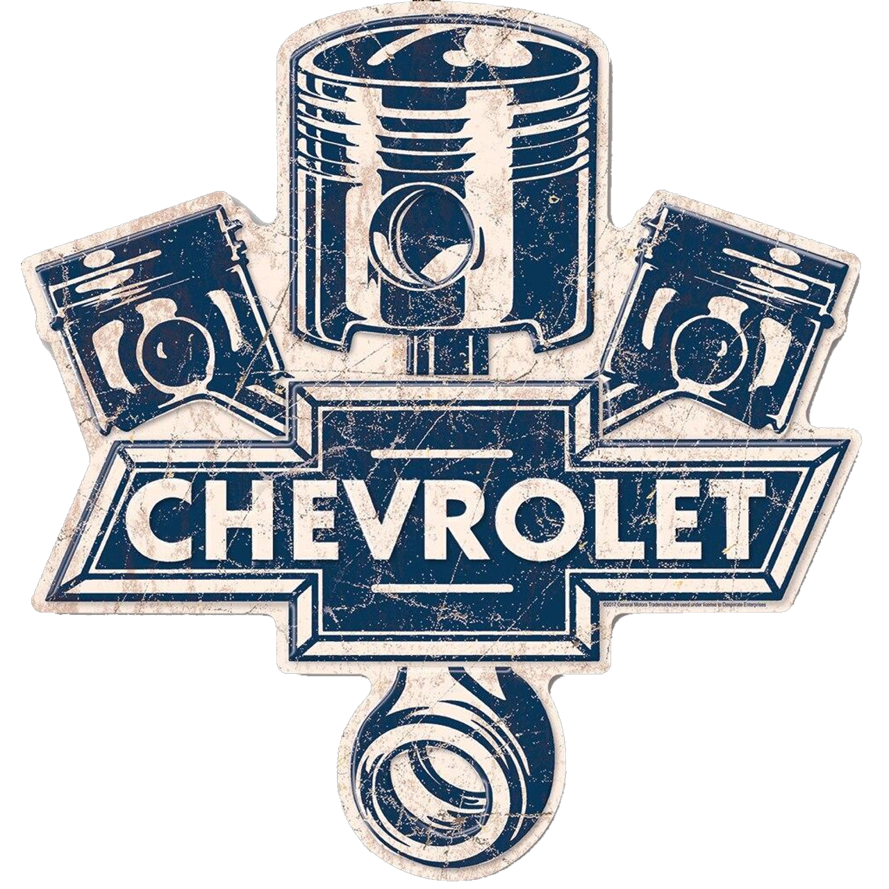 Chevy Pistons - Groot uitgestanst tinnen bord