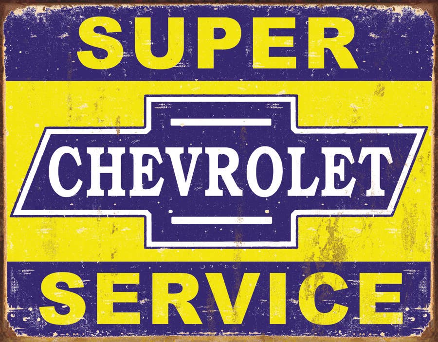Super Chevy Service Tin Sign